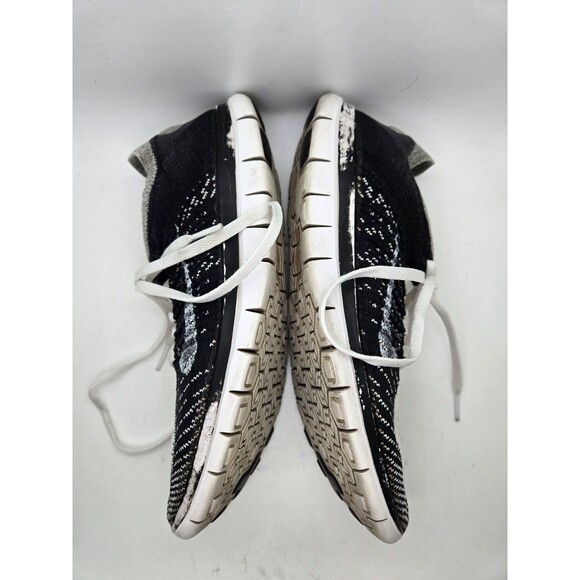 Nike Free 4.0 Flyknit Shoes Men's 8.5 White Black Oreo Running Athletic Sneakers - Picture 6 of 8